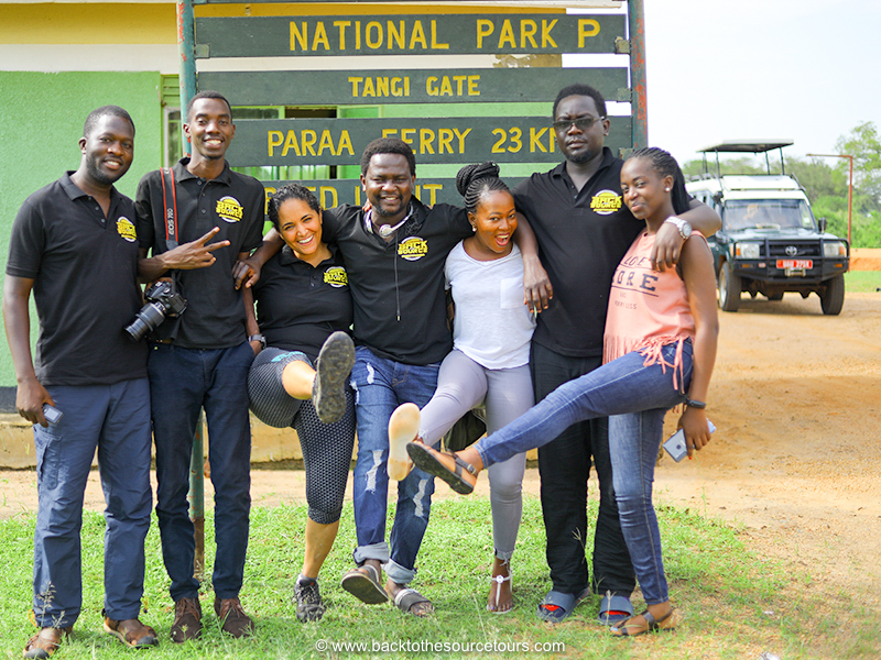 Back to the Source Tours team and the media crew at Murchison Falls NP, Uganda