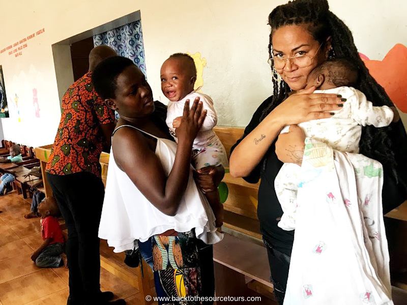 Shannon Amos at Sanyu Baby Orphanage
