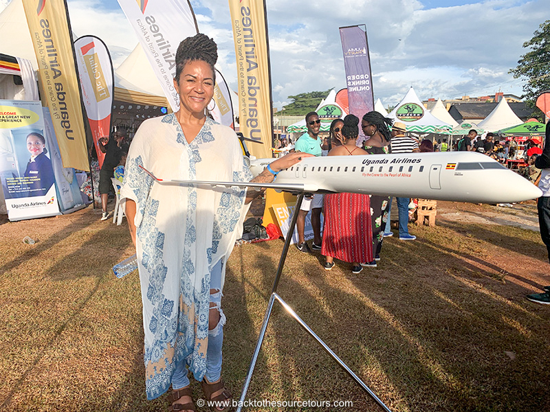 Shannon Amos at music festival Uganda Airlines