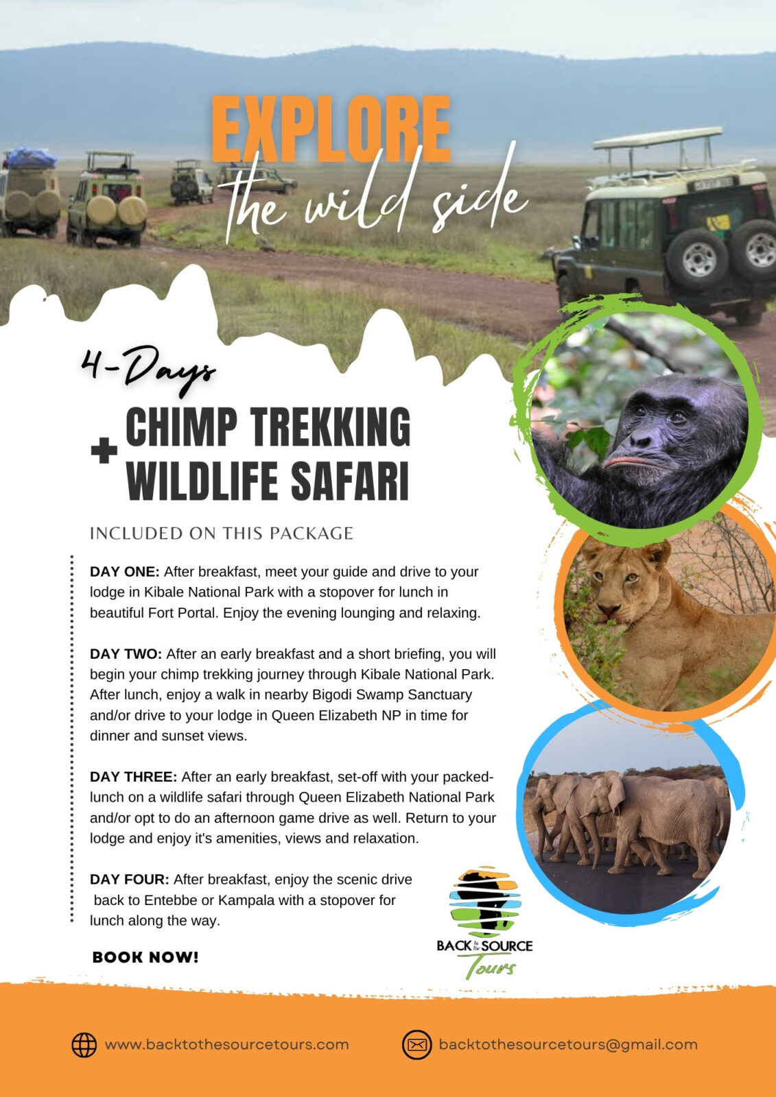 Chimp Trekking and Wildlife Safari 4 days