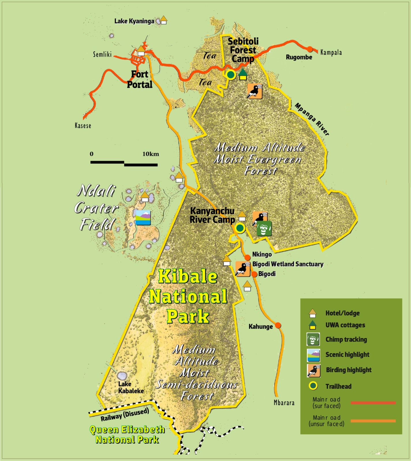 Kibale National Park Map by UWA