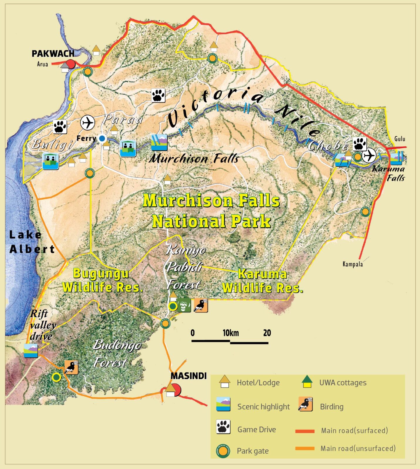 Murchison Falls National Park map