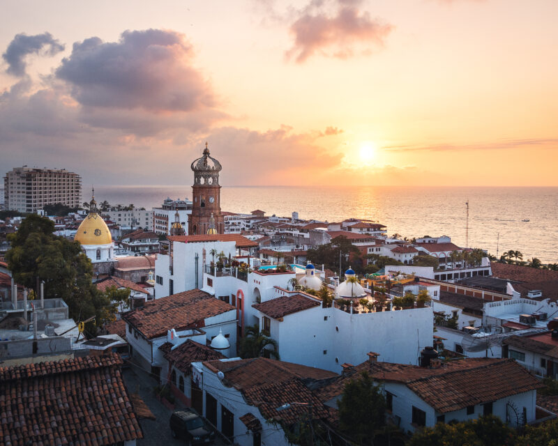 Aerial view of Puerto Vallarta at sunset - Puerto Vallarta, Jali