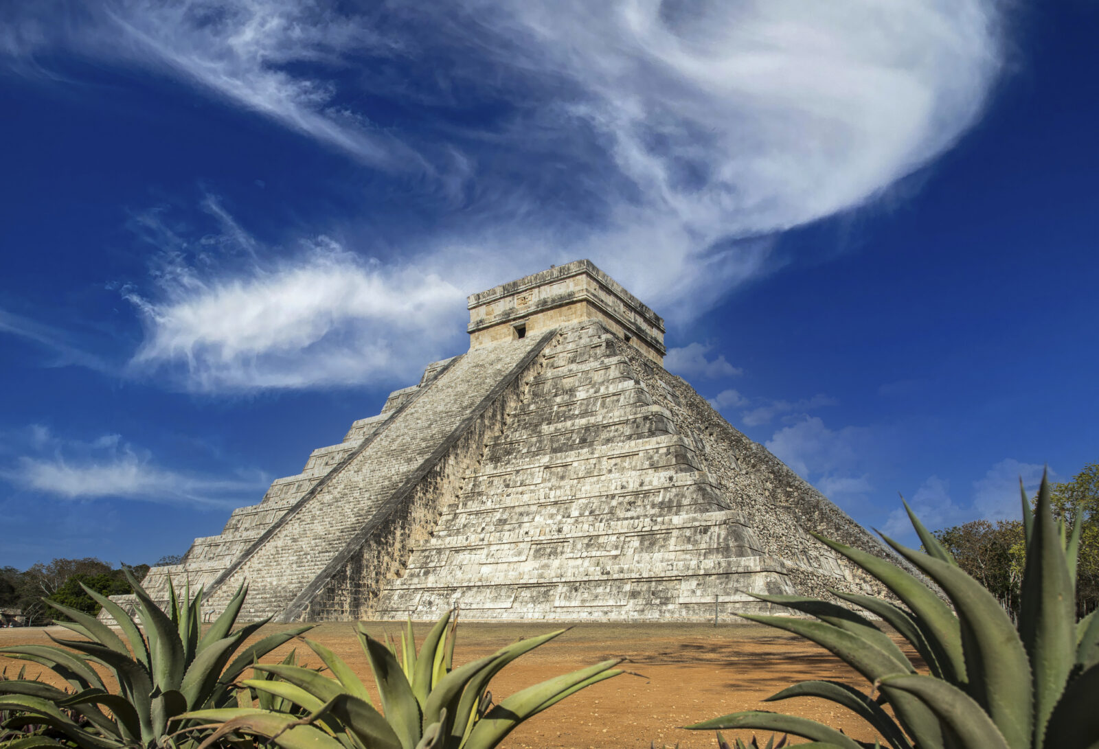 Beautiful pyramid of Chichen Itza UNESCO heritage. Yucatan, Mexico